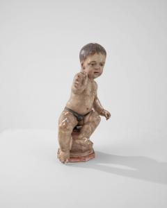 Early 19th Century French Wooden Sculpture of a Young Child - 3466920