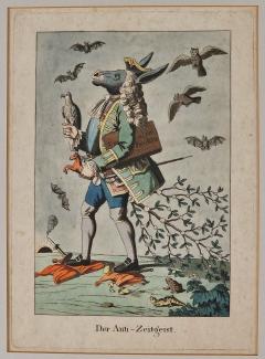 Early 19th Century German Political Cartoon Against the Times  - 3490469