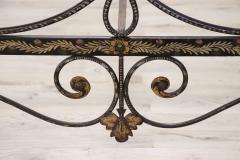 Early 19th Century Italian Antique Iron Large Single Bed with Hand Paintings - 2817393