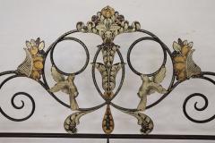 Early 19th Century Italian Antique Iron Large Single Bed with Hand Paintings - 2817396