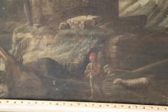 Early 19th Century Italian Antique Large Oil on Canvas Painting River Landscape - 2217937