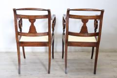 Early 19th Century Italian Empire Pair of Armchairs in Walnut - 3100523