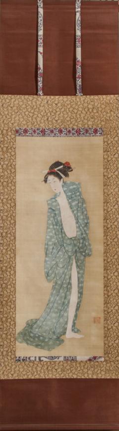 Early 19th Century Japanese Scroll Bijin After The Bath In Summer - 1479023