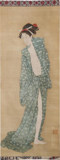 Early 19th Century Japanese Scroll Bijin After The Bath In Summer - 1482150