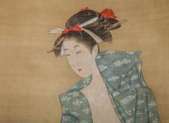 Early 19th Century Japanese Scroll Bijin After The Bath In Summer - 1964334