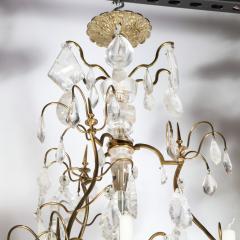 Early 19th Century Louis XV Nine Arm Rock Crystal Bronze Sculptural Chandelier - 1802111