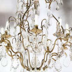 Early 19th Century Louis XV Nine Arm Rock Crystal Bronze Sculptural Chandelier - 1802113