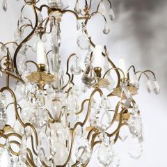 Early 19th Century Louis XV Nine Arm Rock Crystal Bronze Sculptural Chandelier - 1802114