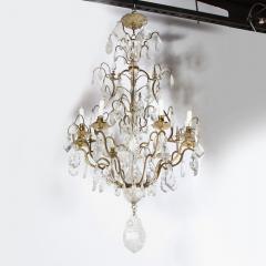 Early 19th Century Louis XV Nine Arm Rock Crystal Bronze Sculptural Chandelier - 1802115