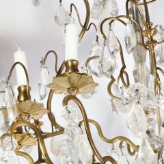 Early 19th Century Louis XV Nine Arm Rock Crystal Bronze Sculptural Chandelier - 1802118