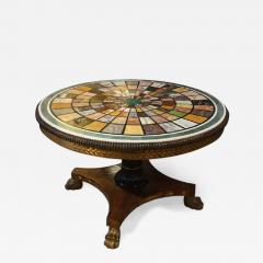 Early 19th Century Marble Specimen Table on Brass Inlaid and Ebonized Base - 2673432