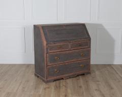 Early 19th Century Swedish Secretary in Black with Painted Interior circa 1810 - 4223264