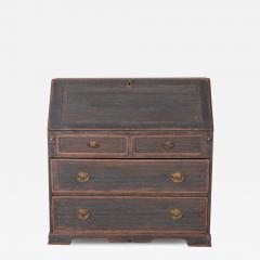 Early 19th Century Swedish Secretary in Black with Painted Interior circa 1810 - 4225703
