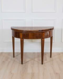 Early 19th Century Walnut Half Moon Game Table - 4577539