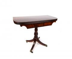 Early 19th Century William IV Card Table with Ebony Inlay and Turned Pedestal - 1722391