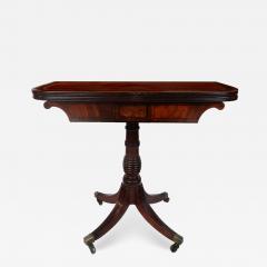 Early 19th Century William IV Card Table with Ebony Inlay and Turned Pedestal - 1722608