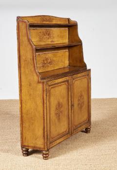 Early 19th c English Painted Waterfall Bookcase Cabinet - 4118679