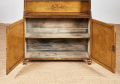 Early 19th c English Painted Waterfall Bookcase Cabinet - 4118682