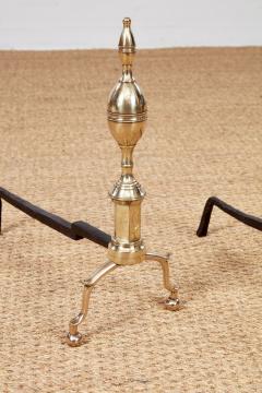Early 19th c Federal Lemon Top Andirons - 4205841