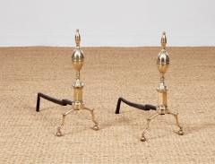 Early 19th c Federal Lemon Top Andirons - 4205844