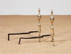 Early 19th c Federal Lemon Top Andirons - 4205846