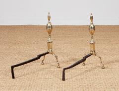 Early 19th c Federal Lemon Top Andirons - 4205847