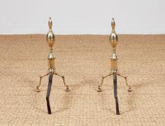 Early 19th c Federal Lemon Top Andirons - 4205848