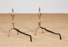 Early 19th c Federal Lemon Top Andirons - 4205849
