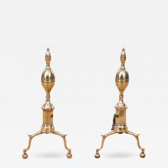 Early 19th c Federal Lemon Top Andirons - 4208426