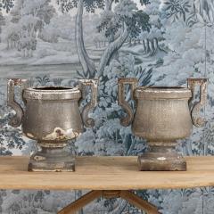 Early 19th c French Pair of Directoire Style Iron Urns - 4744535