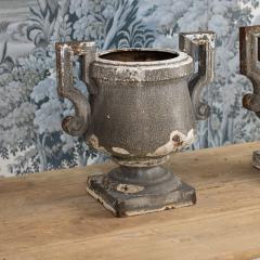 Early 19th c French Pair of Directoire Style Iron Urns - 4744536