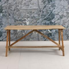Early 19th c Italian Pine Trestle Table in Original Patina - 4579330