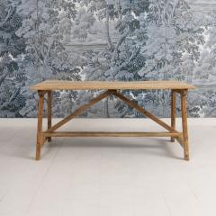 Early 19th c Italian Pine Trestle Table in Original Patina - 4579340