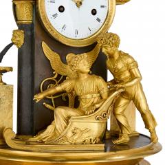 Early 19th century Empire gilt and patinated bronze mantel clock - 4220948