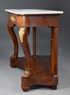 Early 19th century French Charles X mahogany marble top console table - 4756038