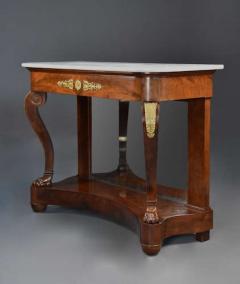 Early 19th century French Charles X mahogany marble top console table - 4756043