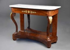 Early 19th century French Charles X mahogany marble top console table - 4756044