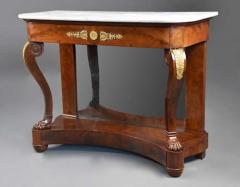 Early 19th century French Charles X mahogany marble top console table - 4756045