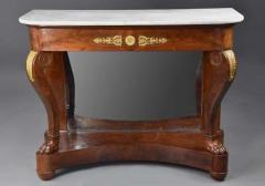Early 19th century French Charles X mahogany marble top console table - 4756051