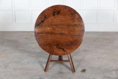Early 19thC Danish Oak Tilted Cricket Table Signed - 2862389