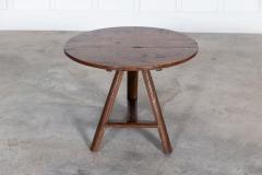Early 19thC Danish Oak Tilted Cricket Table Signed - 2862393