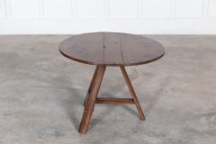 Early 19thC Danish Oak Tilted Cricket Table Signed - 2862396