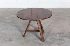 Early 19thC Danish Oak Tilted Cricket Table Signed - 2862398