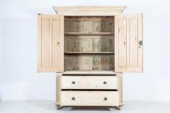 Early 19thC English Bleached Pine Housekeepers Cupboard - 2165332