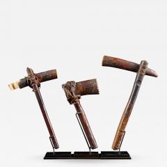 Early 20th C DRC Selection of three Bark cloth Beaters - 2002629