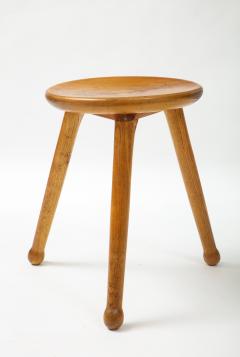 Early 20th C French Oak Stool with Light Finish France - 2115219