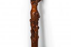 Early 20th Century Antique Folk Art Carved Walking Stick Whistle Cane - 4480582