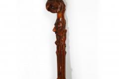 Early 20th Century Antique Folk Art Carved Walking Stick Whistle Cane - 4480583