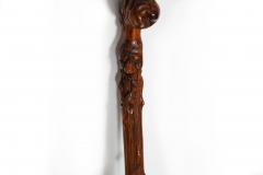 Early 20th Century Antique Folk Art Carved Walking Stick Whistle Cane - 4480587