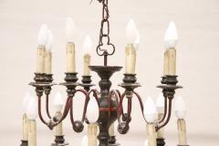 Early 20th Century Antique Larg Chandelier in Wood and Iron 24 Bulbs - 2974420